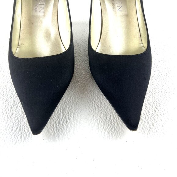 Anne Klein New York Preppy Sexy Professional Women 9.5M Black Pointed Toe Heels - Picture 3 of 16